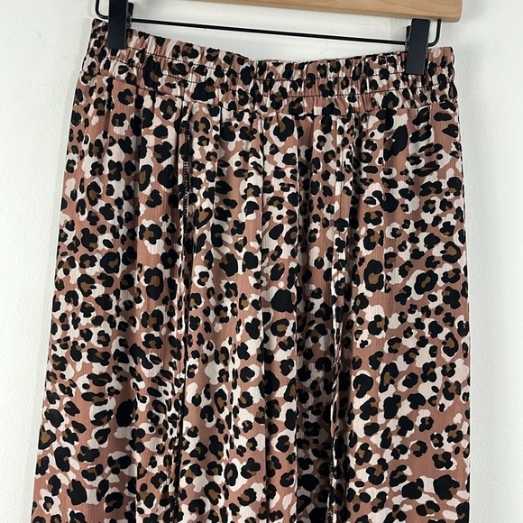 Time & Tru Leopard Pront Split Front Pom Pom Swim Coverup Pants Womens Size M - Picture 4 of 12